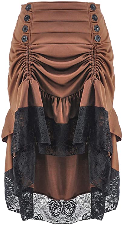 Alivila.Y Fashion Womens Gothic Steampunk Skirt Asymmetrical High Low Dress