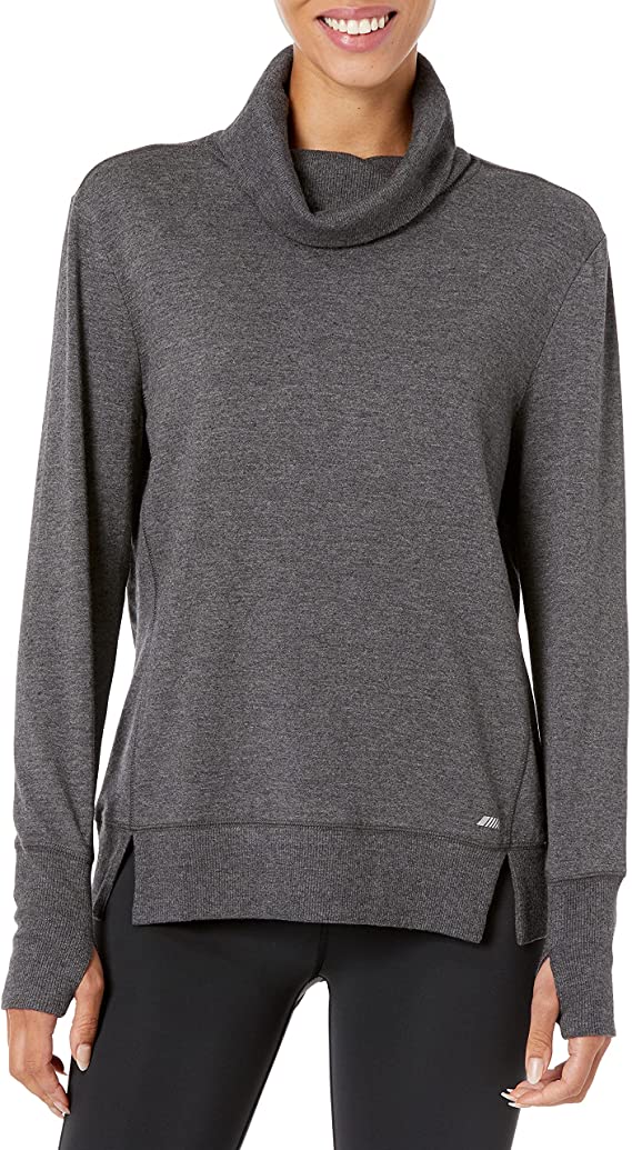 Amazon Essentials Women's Studio Terry Long-Sleeve Funnel-Neck Sweatshirt