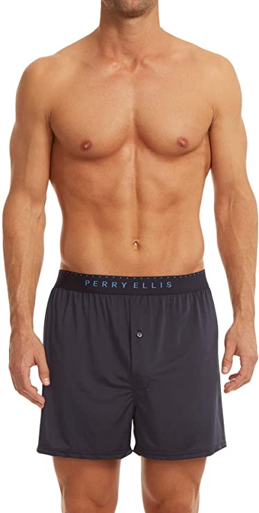 Perry Ellis Men's Luxe Solid Boxer Shorts