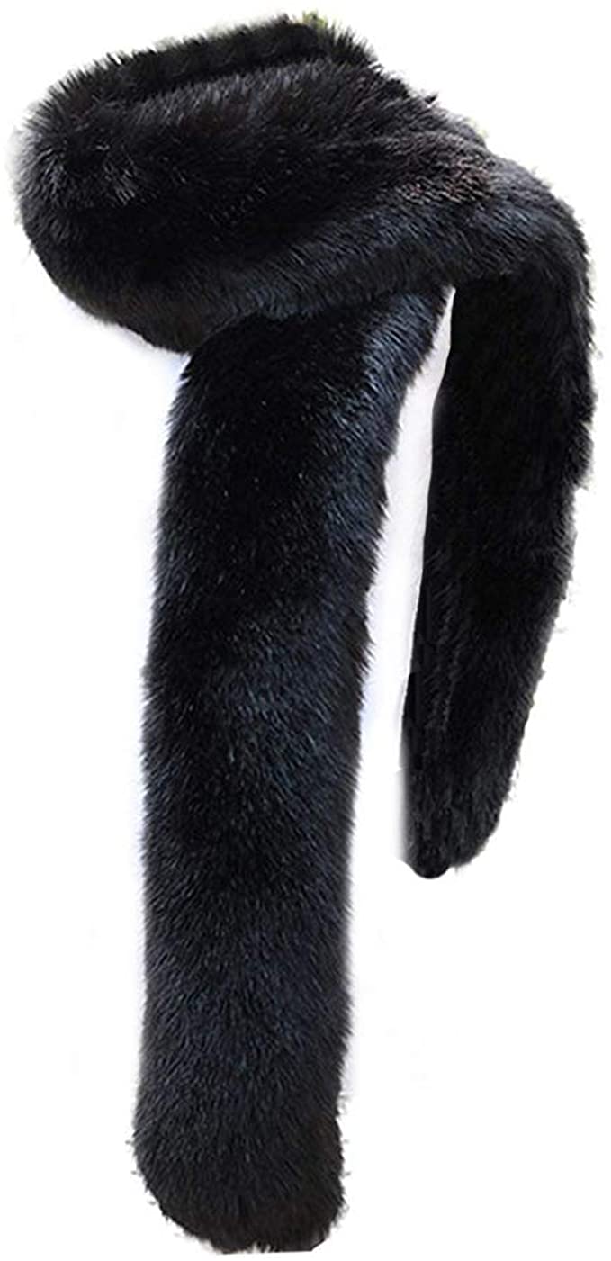 Bettli Women's Men's Extra Large Faux Fox Raccoon Fur Scarf Collar Stole Shawl