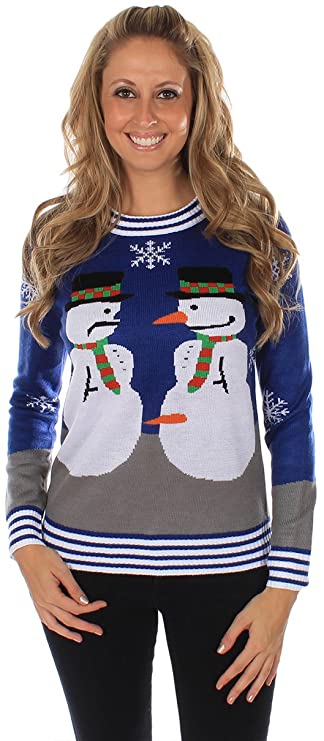Women's Ugly Christmas Sweater - Snowman Nose Thief Sweater