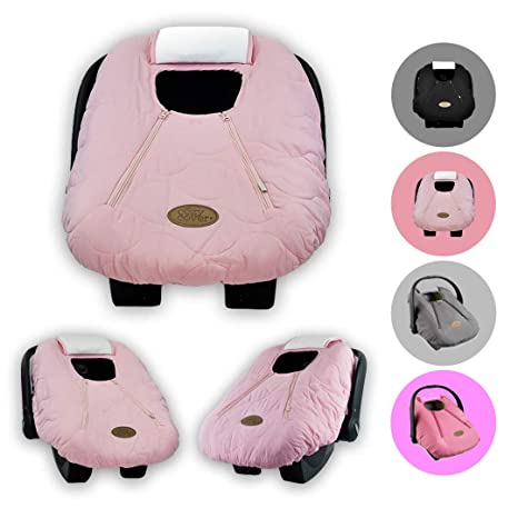 Cozy Cover Infant Car Seat Cover (Pink Quilt) - The Industry Leading Infant Carrier Cover Trusted by Over 6 Million Moms Worldwide for Keeping Your Baby Cozy & Warm