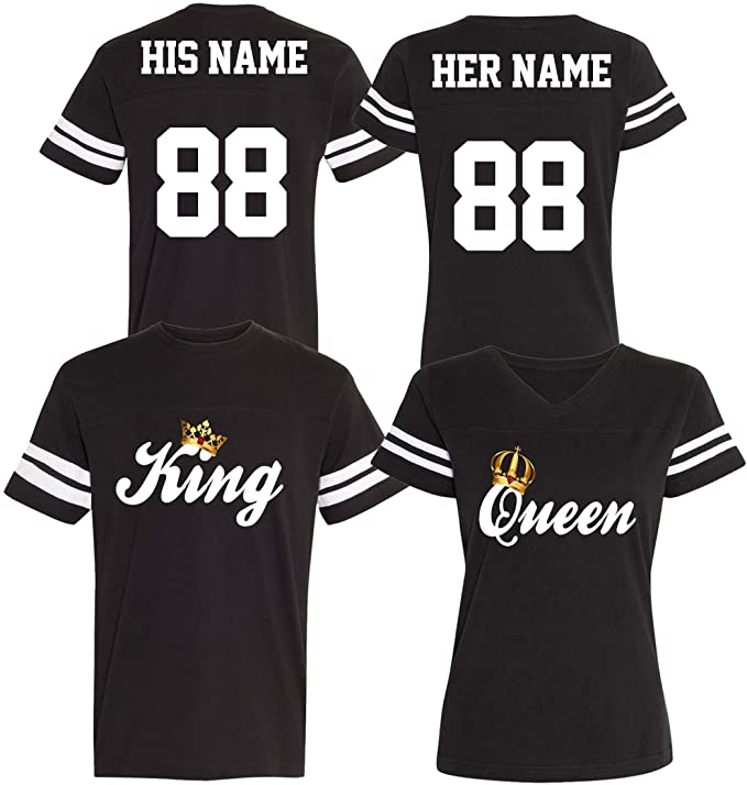 Custom Cotton Jerseys for Couples - His and Her Matching Couple Jersey Shirts