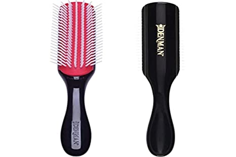 Denman Hair Brush for Curly Hair D3 (Black) 7 Row Classic Styling Brush for Detangling