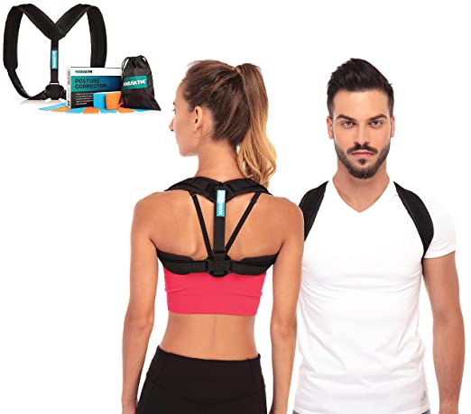 MARAKYM Adjustable Clavicle Posture Corrector for Women & Men - Under Clothes Back Brace Straightener for Spine