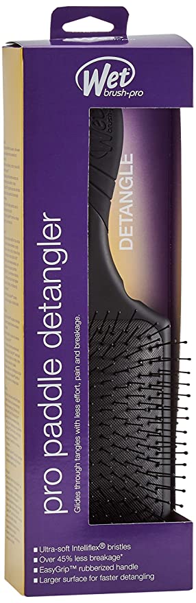 Wet Brush Paddle Detangler Hair Brush Black with Soft Bristles