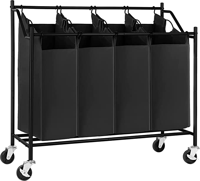 SONGMICS 4-Bag Laundry Cart Sorter URLS90H