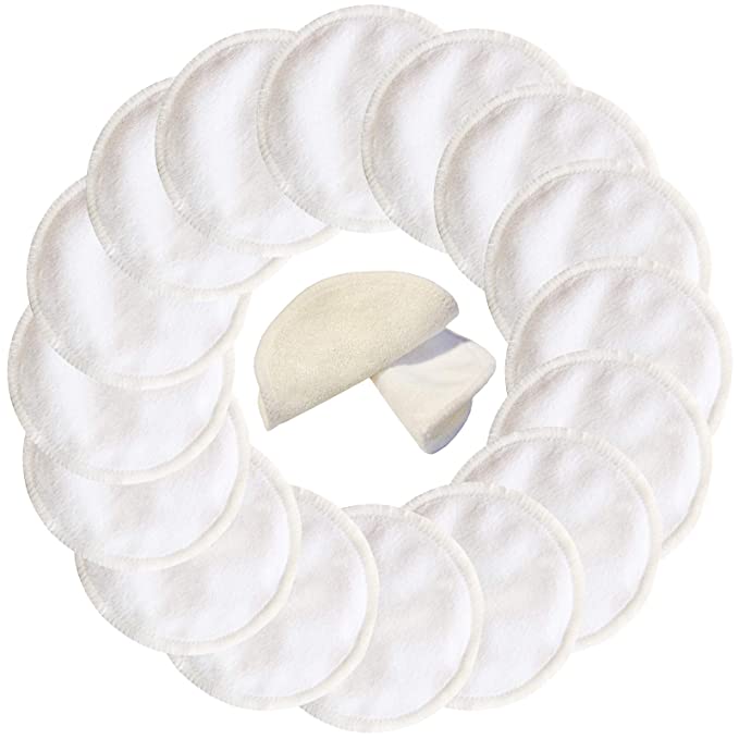 16 Pack Reusable Bamboo Makeup Remover Pads with Laundry Bag - 2 Layers 3.15inch Organic Cotton Rounds Pads
