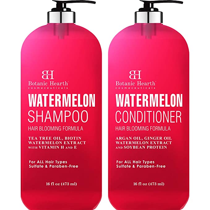 BOTANIC HEARTH Watermelon Shampoo and Conditioner Set - Promotes Hair Growth