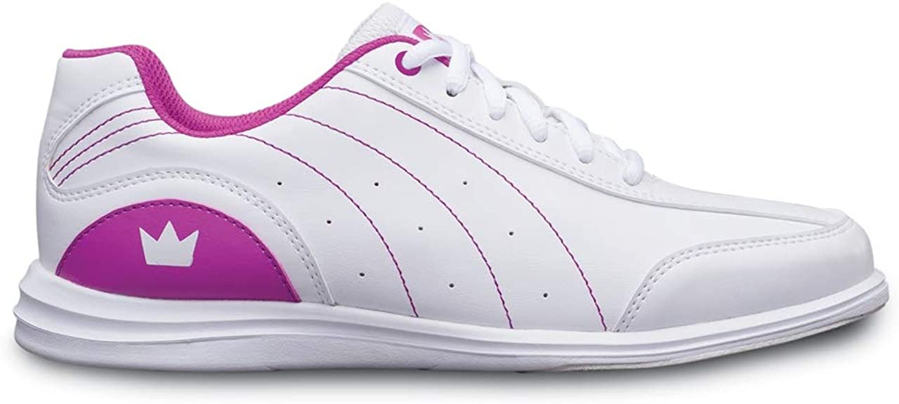 Brunswick Girls Mystic Bowling Shoes- White/Fuschia