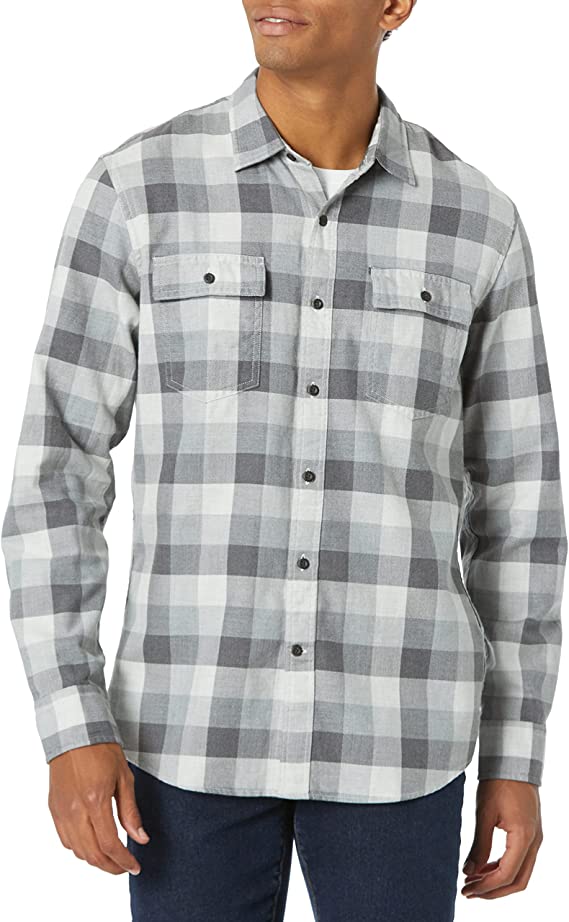 Goodthreads Men's Standard-Fit Long-Sleeve Plaid Herringbone Shirt