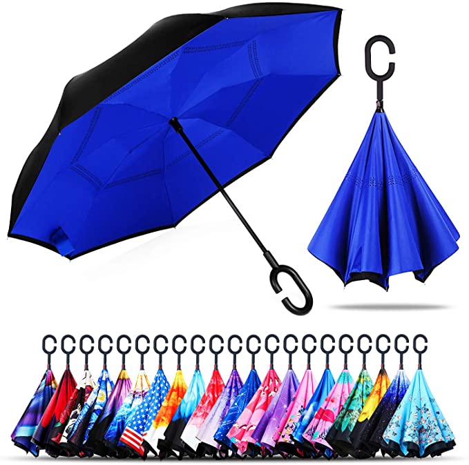 Owen Kyne Windproof Double Layer Folding Inverted Umbrella