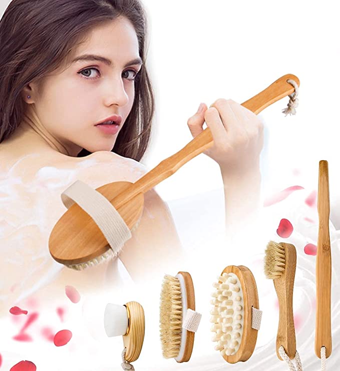 Premium Dry Brushing Body Brush Set for Lymphatic Drainage and Cellulite Treatment