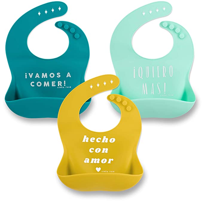 Simka Rose Silicone Baby Bibs - Waterproof Bib Set