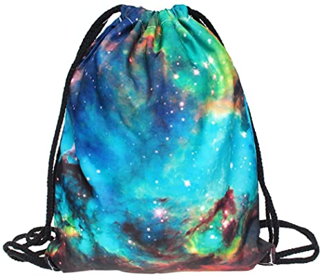 Ababalaya 3D Print Drawstring Backpack Rucksack Shoulder Bags Gym Bag