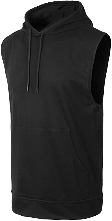 JC DISTRO Men's Workout Lightweight Sleeveless Hoodie Tank Top Gym shirt also available in Big Sizes