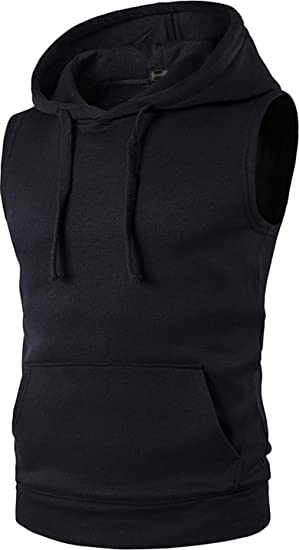 Sportides Men's Casual Gilet Waistcoat Hoodie Sleeveless Sweatshirt Vest JZA001