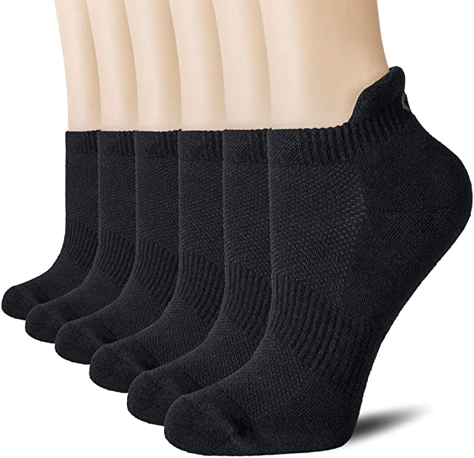 CelerSport Ankle Athletic Running Socks Low Cut Sports Tab Socks for Men and Women (6 Pairs)